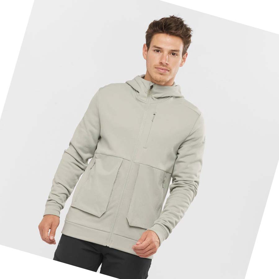 Salomon ESSENTIAL WARM FLEECE Erkek Kapüşonlu Sweatshirt Bej Rengi | TR 3196CTV